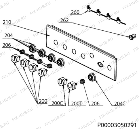 Взрыв-схема плиты (духовки) Electrolux EKG951103W - Схема узла Command panel 037