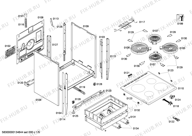 Схема №1 HL422210X с изображением Ручка конфорки для духового шкафа Siemens 00614157