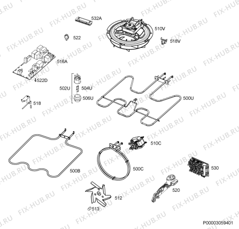 Взрыв-схема плиты (духовки) Zanussi KOU57602XK - Схема узла Electrical equipment