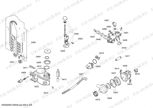 Взрыв-схема посудомоечной машины Bosch SHI55E65EU - Схема узла 04