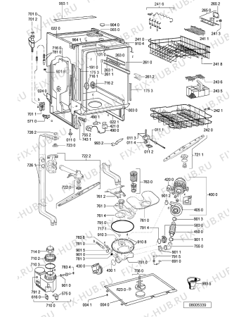 Схема №2 GSIS 6321/2 WS с изображением Панель для электропосудомоечной машины Whirlpool 481245373098