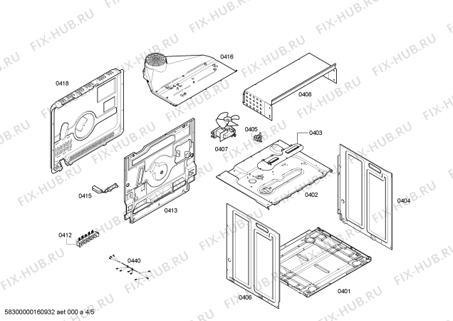 Взрыв-схема плиты (духовки) Bosch HBA13B253A H.BO.NP.LHA.IN.GLASS.B2/.X.E0_C/// - Схема узла 04