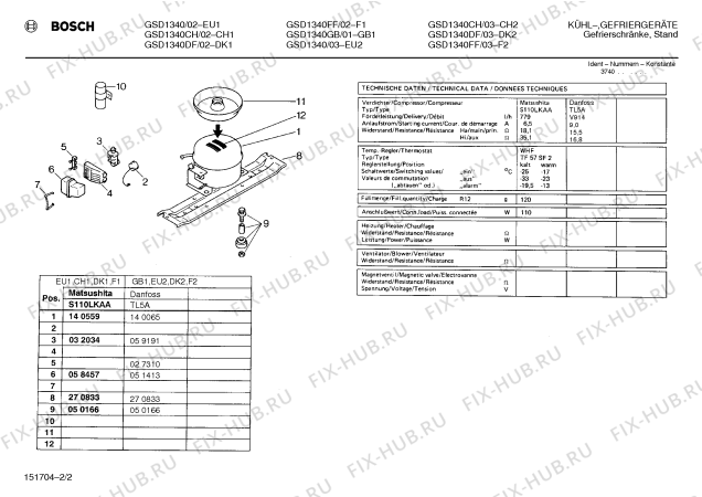 Взрыв-схема холодильника Bosch GSD1340GB - Схема узла 02