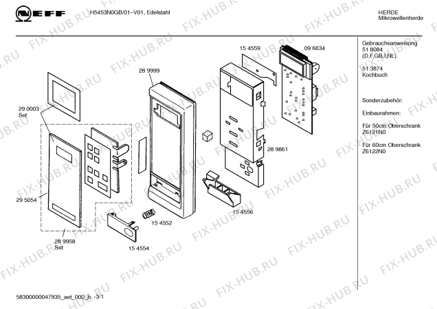 Схема №2 H5453N0GB с изображением Вкладыш в панель для микроволновой печи Bosch 00296986