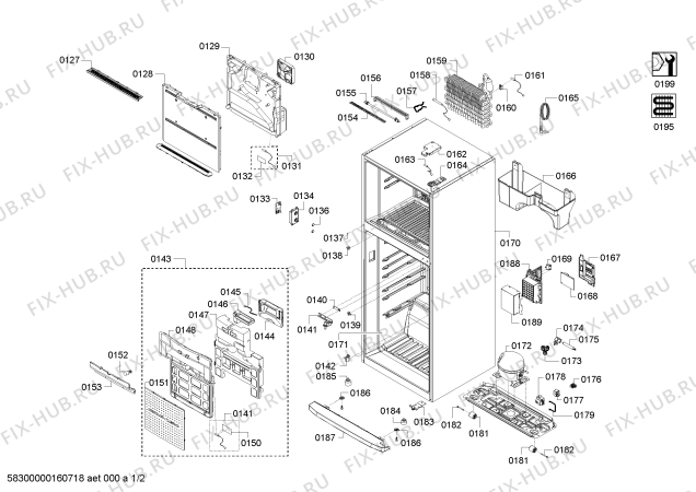Схема №1 KD33NAS10J Top freezer с изображением Компрессор для холодильной камеры Siemens 00145377