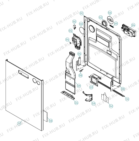 Взрыв-схема посудомоечной машины Asko D5425 EU   -White (339721, DW90.1) - Схема узла 05