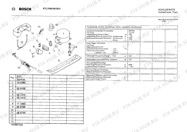 Схема №1 KTL7000 с изображением Шильдик для холодильной камеры Bosch 00027730