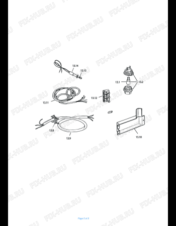Взрыв-схема плиты (духовки) DELONGHI SESW 554 - Схема узла 5