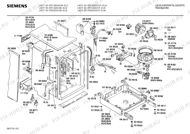 Схема №1 SR23001 с изображением Переключатель для посудомойки Siemens 00057739