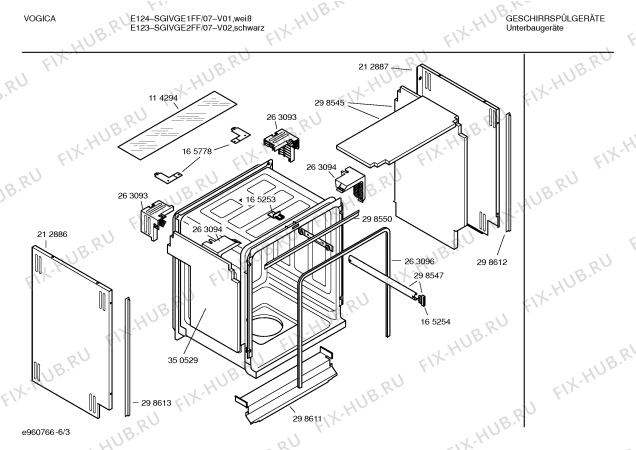 Взрыв-схема посудомоечной машины Vogica SGIVGE2FF E123 - Схема узла 03