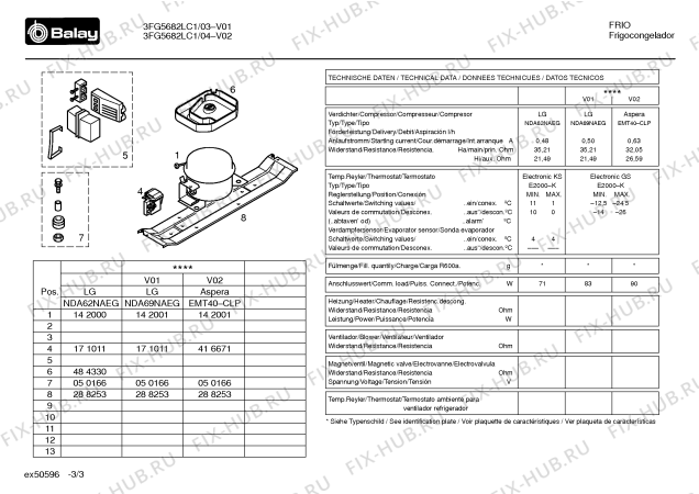 Схема №1 3FG5692LC1 с изображением Инструкция по эксплуатации для холодильной камеры Bosch 00529843