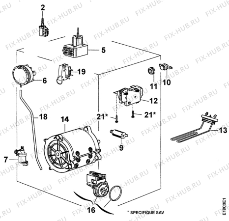 Взрыв-схема стиральной машины Zanussi TL402 - Схема узла Electrical equipment