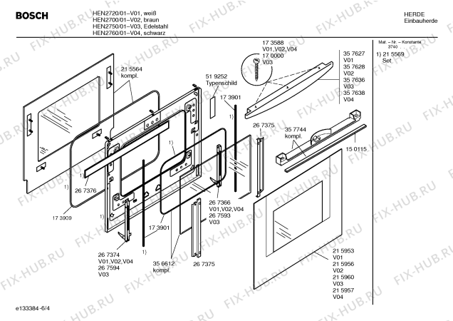 Схема №3 HEN2760 с изображением Инструкция по эксплуатации для духового шкафа Bosch 00525528