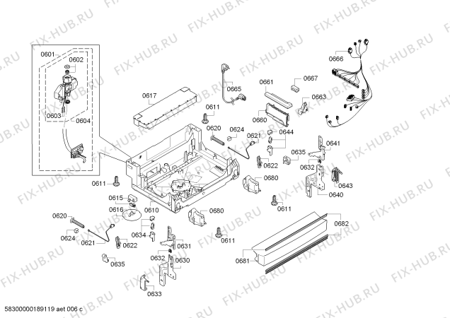 Схема №4 SMS54M62EU ActiveWater Eco Serie6 - tp3 с изображением Силовой модуль запрограммированный для посудомоечной машины Bosch 12011136