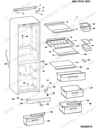 Схема №2 T5STK (F046127) с изображением Корпусная деталь для холодильника Indesit C00195595