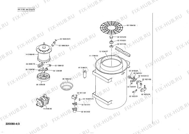 Взрыв-схема стиральной машины Siemens WK5100 - Схема узла 03