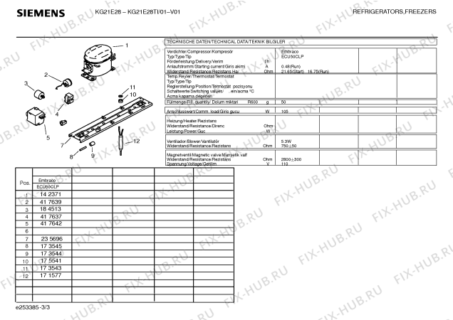 Схема №2 KK23E28TI с изображением Инструкция по эксплуатации для холодильной камеры Siemens 00582415