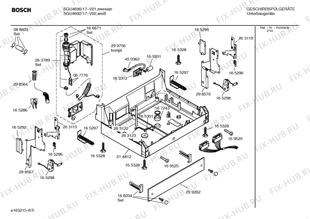 Взрыв-схема посудомоечной машины Bosch SGU4690 Silence comfort - Схема узла 05