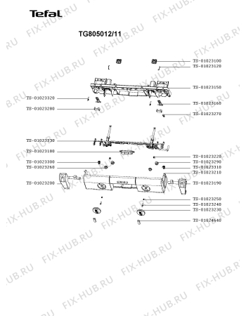 Взрыв-схема гриля Tefal TG805012/11A - Схема узла 7P004021.9P2