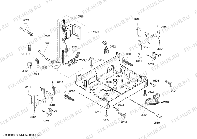 Схема №4 3VS564ID с изображением Корзина для посуды для посудомойки Bosch 00475916