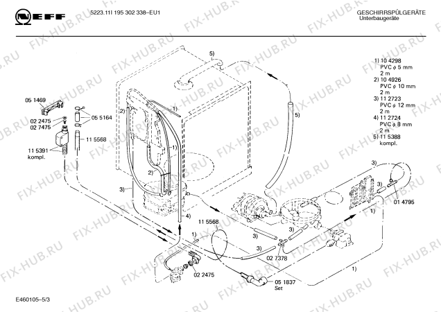 Схема №2 195301529 5223.11I с изображением Дверь морозильной камеры для посудомойки Bosch 00115164