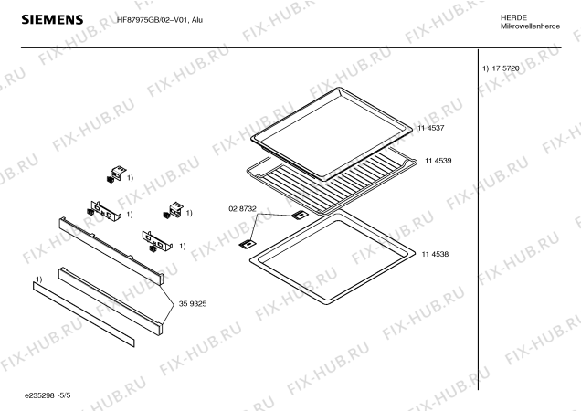 Схема №4 HF87975NL с изображением Панель для свч печи Siemens 00359325