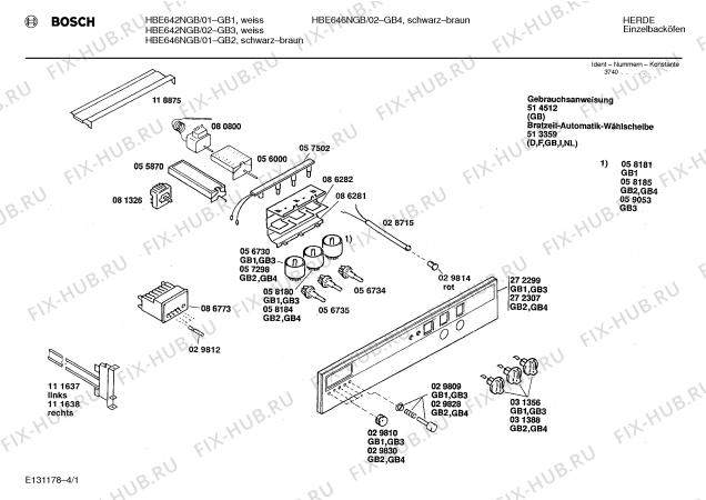 Схема №2 HBE646NGB с изображением Индикатор для духового шкафа Bosch 00058184