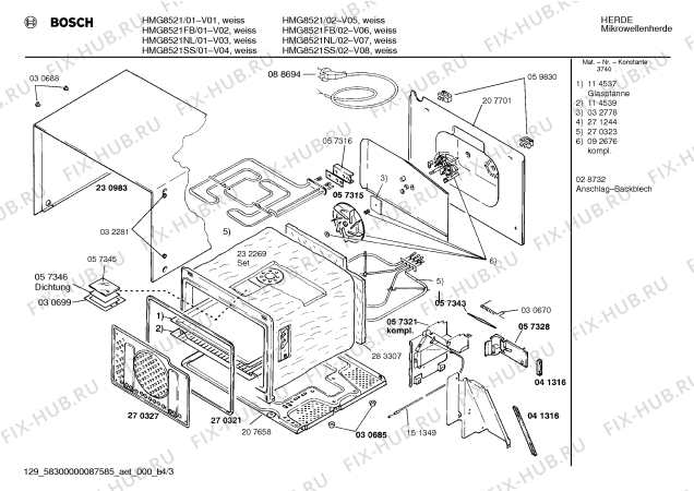 Схема №2 HMG8521SS с изображением Инструкция по эксплуатации для микроволновой печи Bosch 00520242
