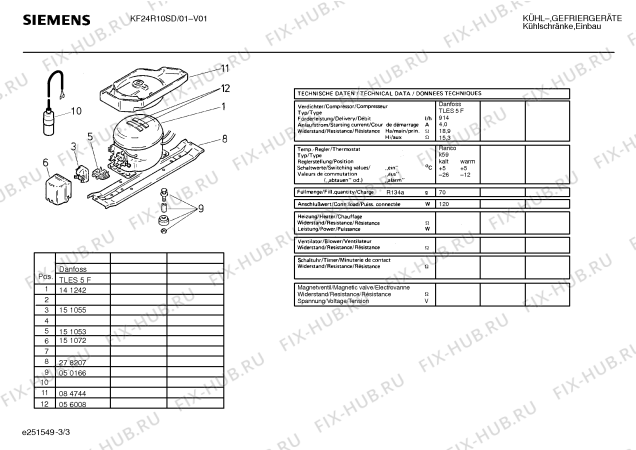 Взрыв-схема холодильника Siemens KF24R10SD - Схема узла 03