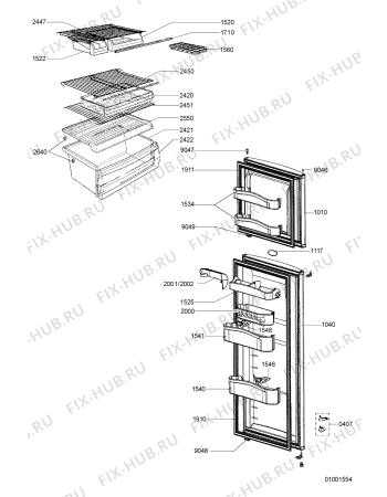 Схема №1 WBD 450 с изображением Дверка для холодильной камеры Whirlpool 481241828874