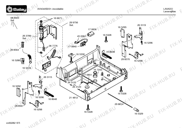 Схема №1 3VI434XB VI434 с изображением Вкладыш в панель для посудомойки Bosch 00366536