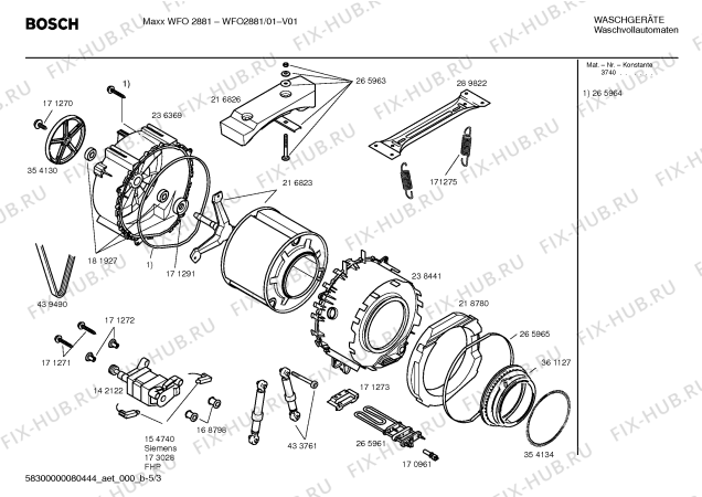 Схема №4 WFO2881 Maxx WFO 2881 с изображением Инструкция по установке и эксплуатации для стиралки Bosch 00591303