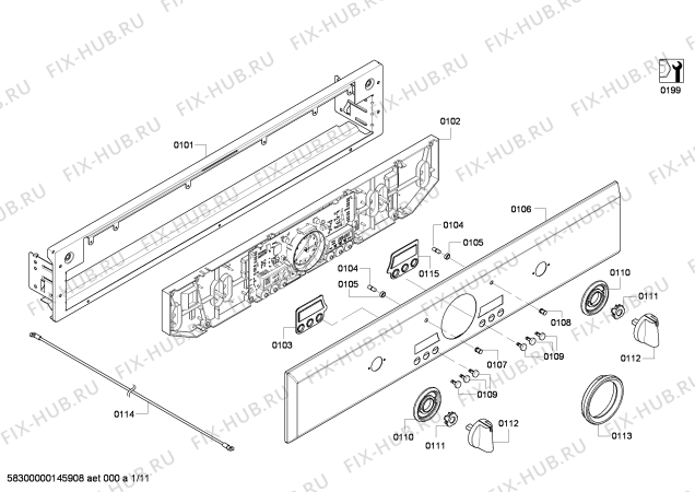 Схема №4 PODM301 с изображением Интерфейс для духового шкафа Bosch 00681218