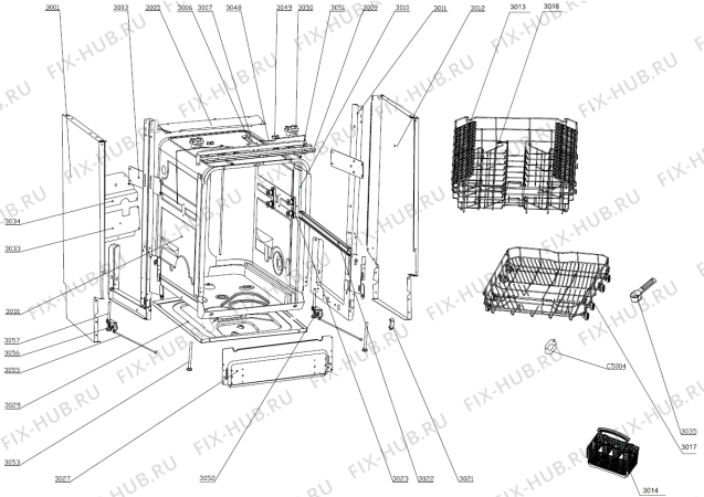 Взрыв-схема посудомоечной машины Gorenje GV60110 (403829, WQP12-9338C) - Схема узла 03