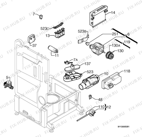 Взрыв-схема посудомоечной машины Zanussi ZDT6253 - Схема узла Electrical equipment 268