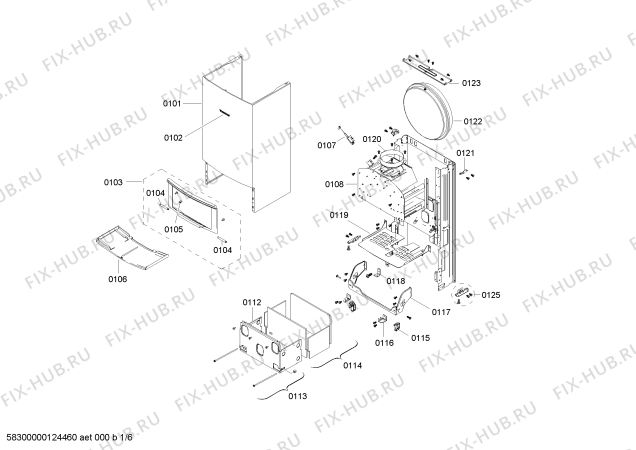 Схема №4 B1RDW2422H с изображением Труба для водонагревателя Bosch 00665850