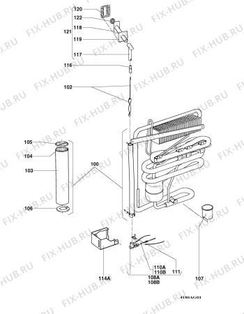 Взрыв-схема холодильника Electrolux RM4180 - Схема узла Cooling generator