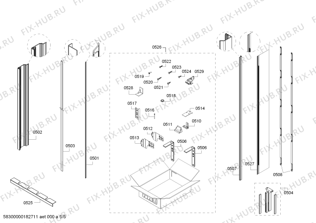 Схема №3 RF471301 с изображением Тэн оттайки для холодильной камеры Bosch 00687369