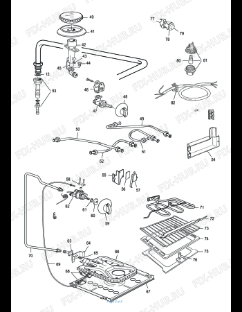 Взрыв-схема плиты (духовки) DELONGHI HGGK 554 -  SOLO RICAMBI - SOSTITUITO DA C550DL3438 - Схема узла 2