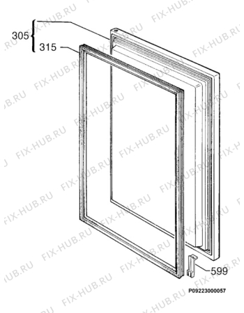 Взрыв-схема холодильника Zanussi ZUD9100F - Схема узла Door 003