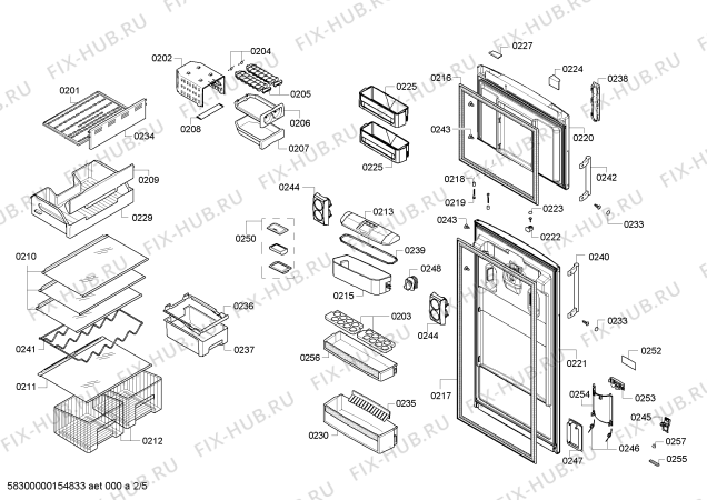 Схема №2 KD49NP03 с изображением Дверь для холодильника Siemens 00711151