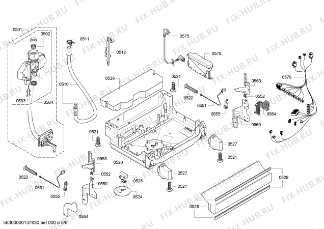 Взрыв-схема посудомоечной машины Bosch SMS50E12AU - Схема узла 05