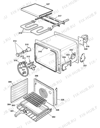 Схема №2 BS42P (F033325) с изображением Панель для электропечи Indesit C00224989