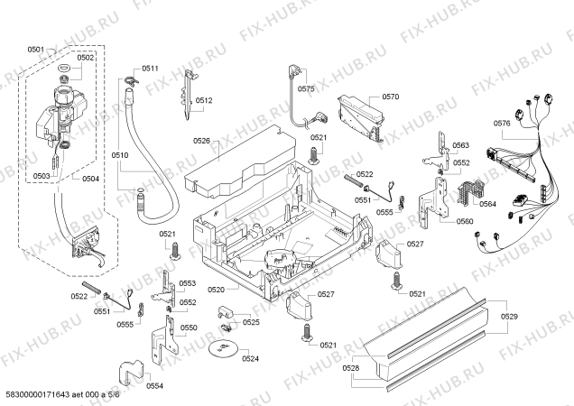 Взрыв-схема посудомоечной машины Bosch SMS50D02AU - Схема узла 05