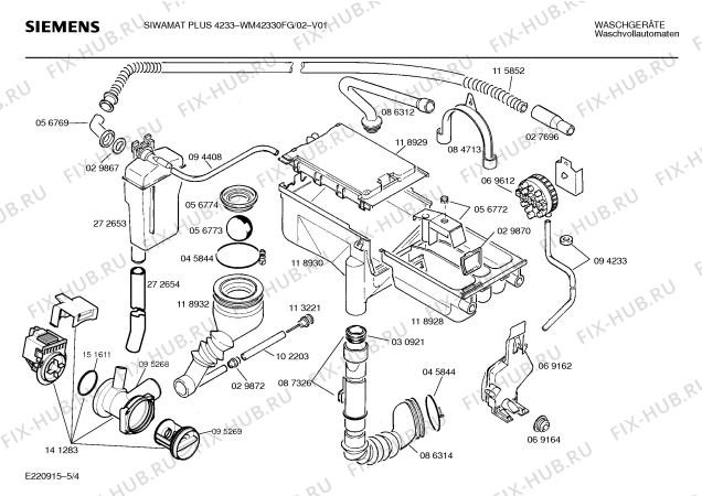 Схема №2 WM42330FG SIWAMAT PLUS 4233 с изображением Панель для стиралки Siemens 00285585