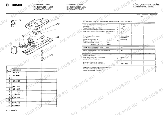 Взрыв-схема холодильника Bosch KIF1800CH - Схема узла 02