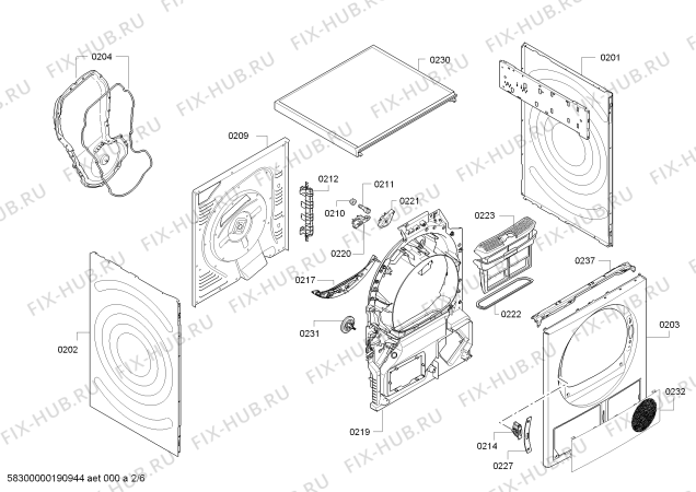 Схема №2 R8380X4EU selfCleaning Condenser с изображением Силовой модуль запрограммированный для сушильной машины Bosch 00637839