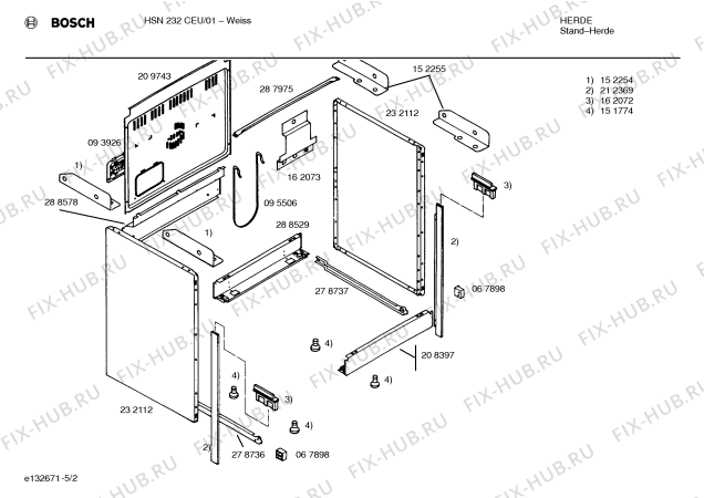 Взрыв-схема плиты (духовки) Bosch HSN232CEU - Схема узла 02