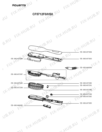 Схема №1 CF5712F0/HS0 с изображением Элемент корпуса для электрофена Rowenta CS-00147305