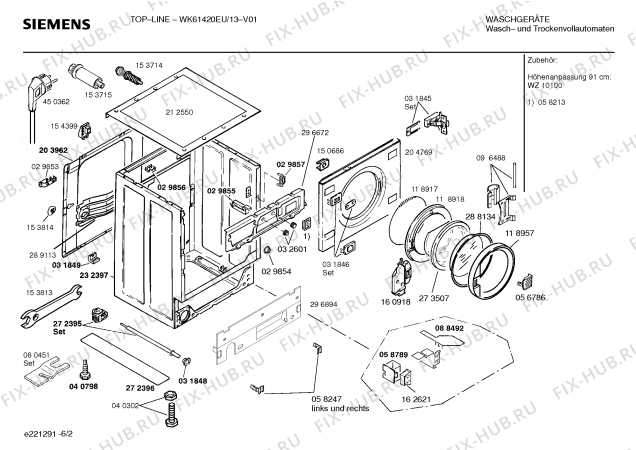 Схема №3 WK61420EU TOPLINE с изображением Инструкция по эксплуатации для стиралки Siemens 00524687